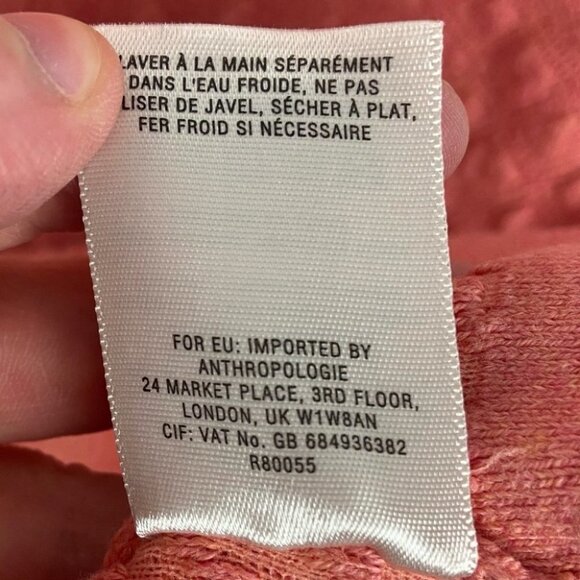 Anthropologie Field Flower Cashmere Waffle Knit Pullover Sweater Pink Boho Med - Picture 10 of 14